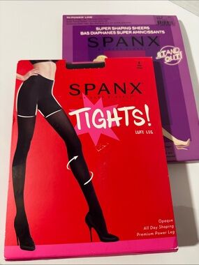 2 pairs -SPANX Tights Luxe Leg - Black size E -SPANX stand Out Black size E
